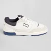 Basket en cuir blanches et bleu marine EP10