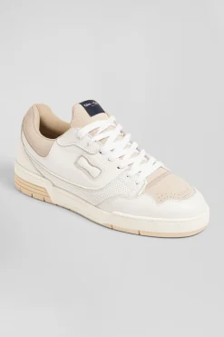 Basket en cuir blanches et beiges EP10