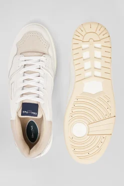 Basket en cuir blanches et beiges EP10