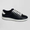 Baskets basses en cuir bleu marine