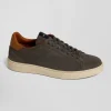 Baskets basses en cuir gris anthracite