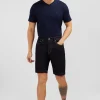 Bermuda bleu foncé en jean brut