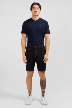 Bermuda bleu foncé en jean brut