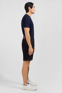 Bermuda bleu foncé en jean brut