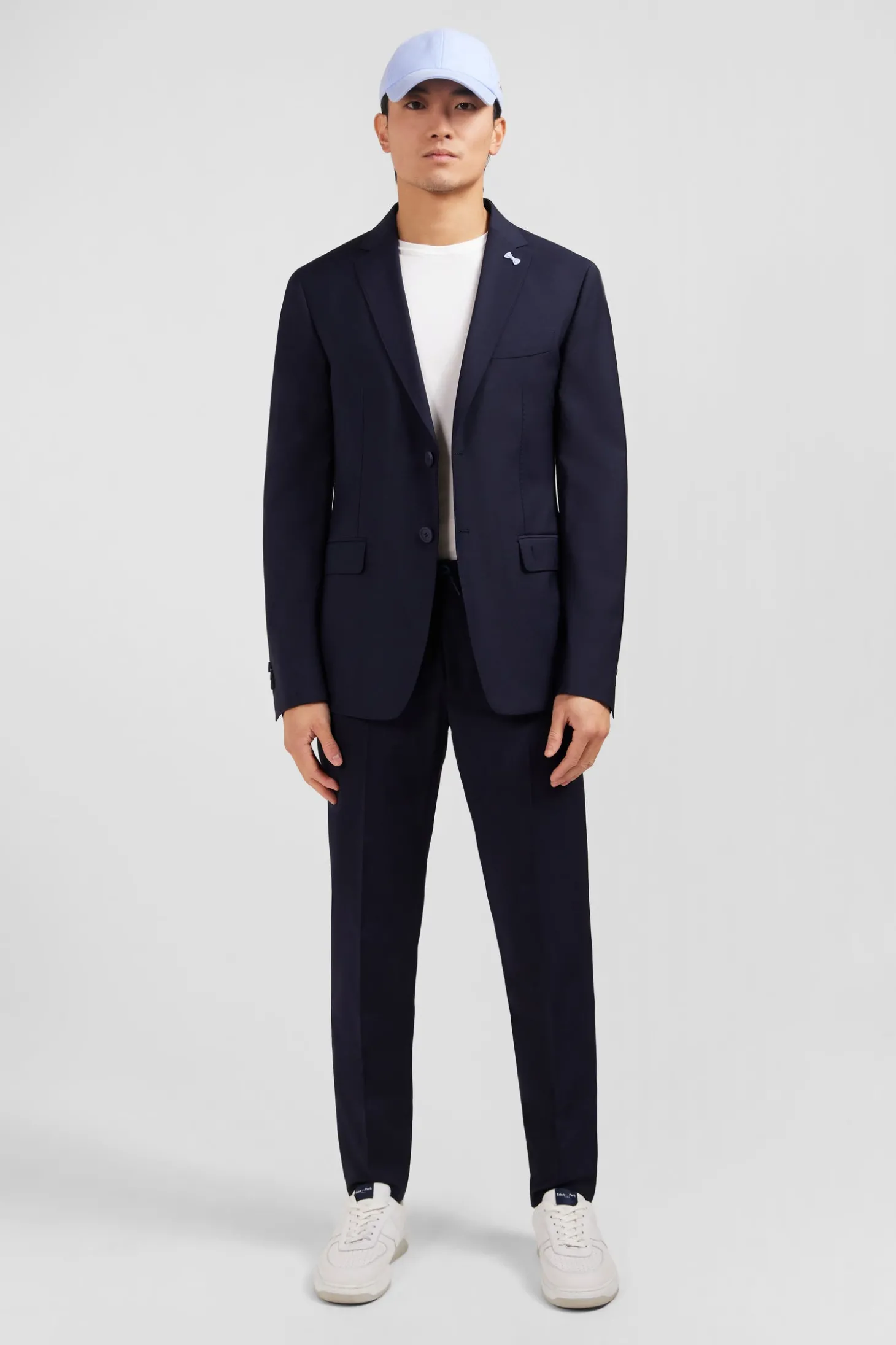 Blazer bleu foncé détails noeud en relief