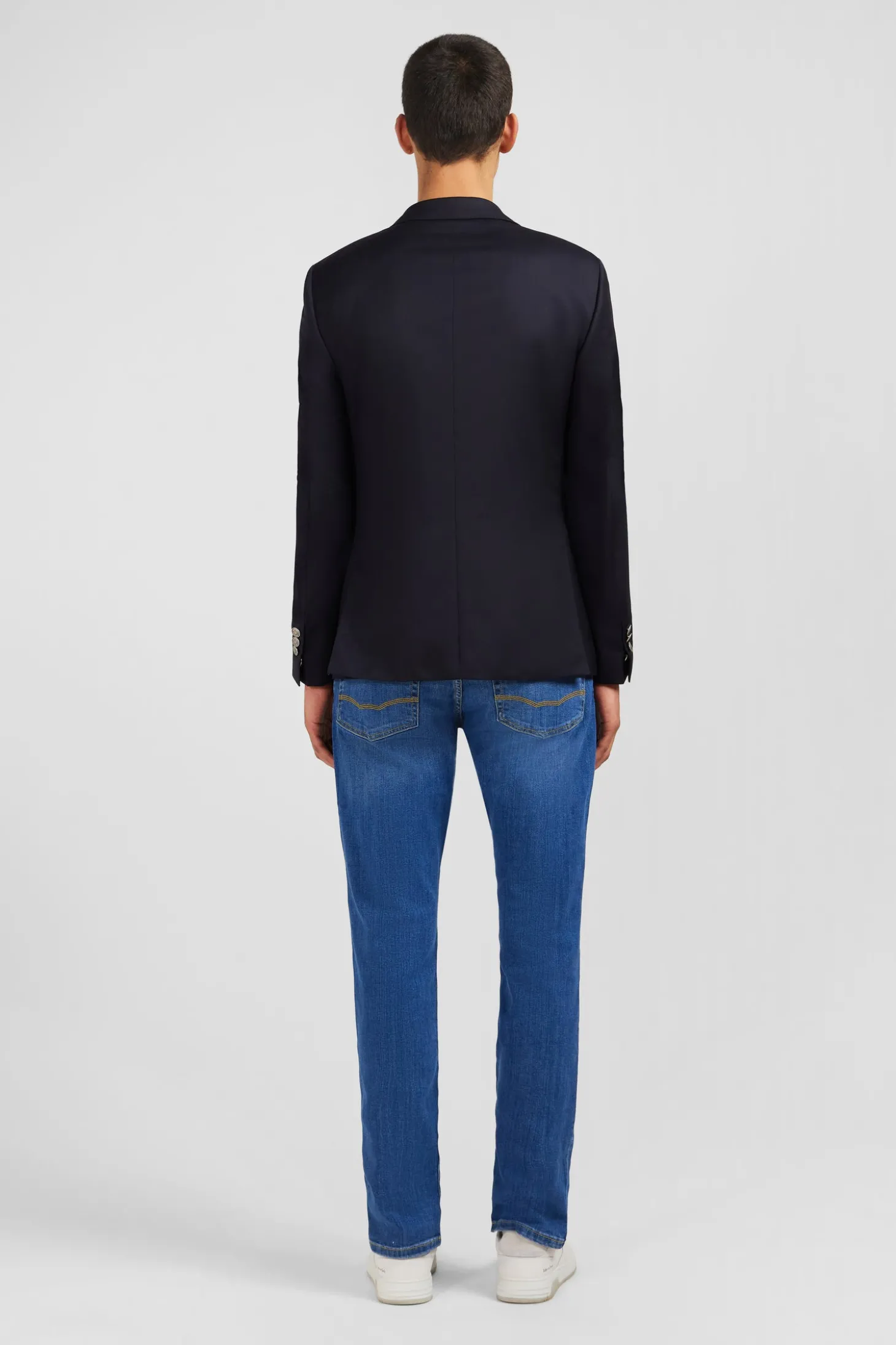 Blazer bleu marine slim fit 100 % laine