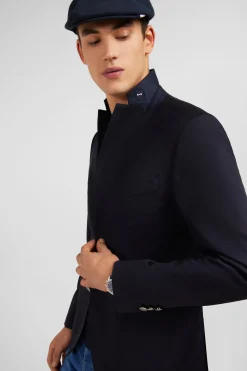 Blazer bleu marine slim fit 100 % laine