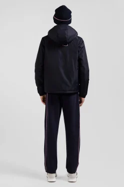 Blouson coupe-vent à capuche bleu marine