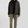 Blouson zippé à capuche kaki