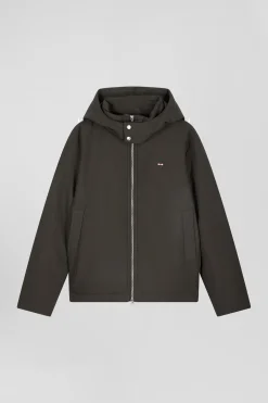 Blouson zippé à capuche kaki