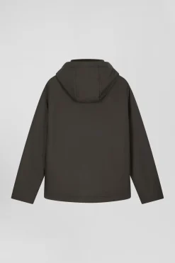 Blouson zippé à capuche kaki
