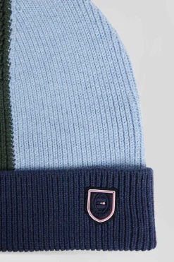 Bonnet colorblock en coton bleu marine