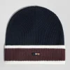 Bonnet en coton bleu marine jacquard EP10