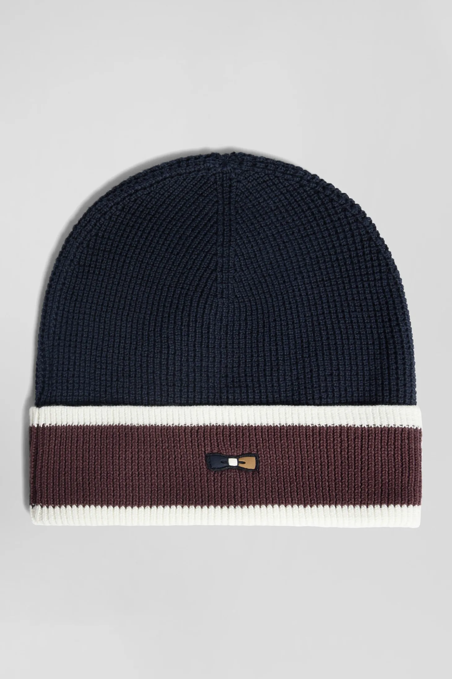 Bonnet en coton bleu marine jacquard EP10