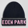 Bonnet en coton bleu marine jacquard EDEN PARK