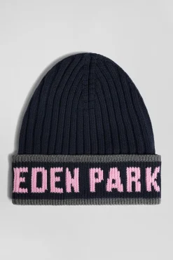 Bonnet en coton bleu marine jacquard EDEN PARK