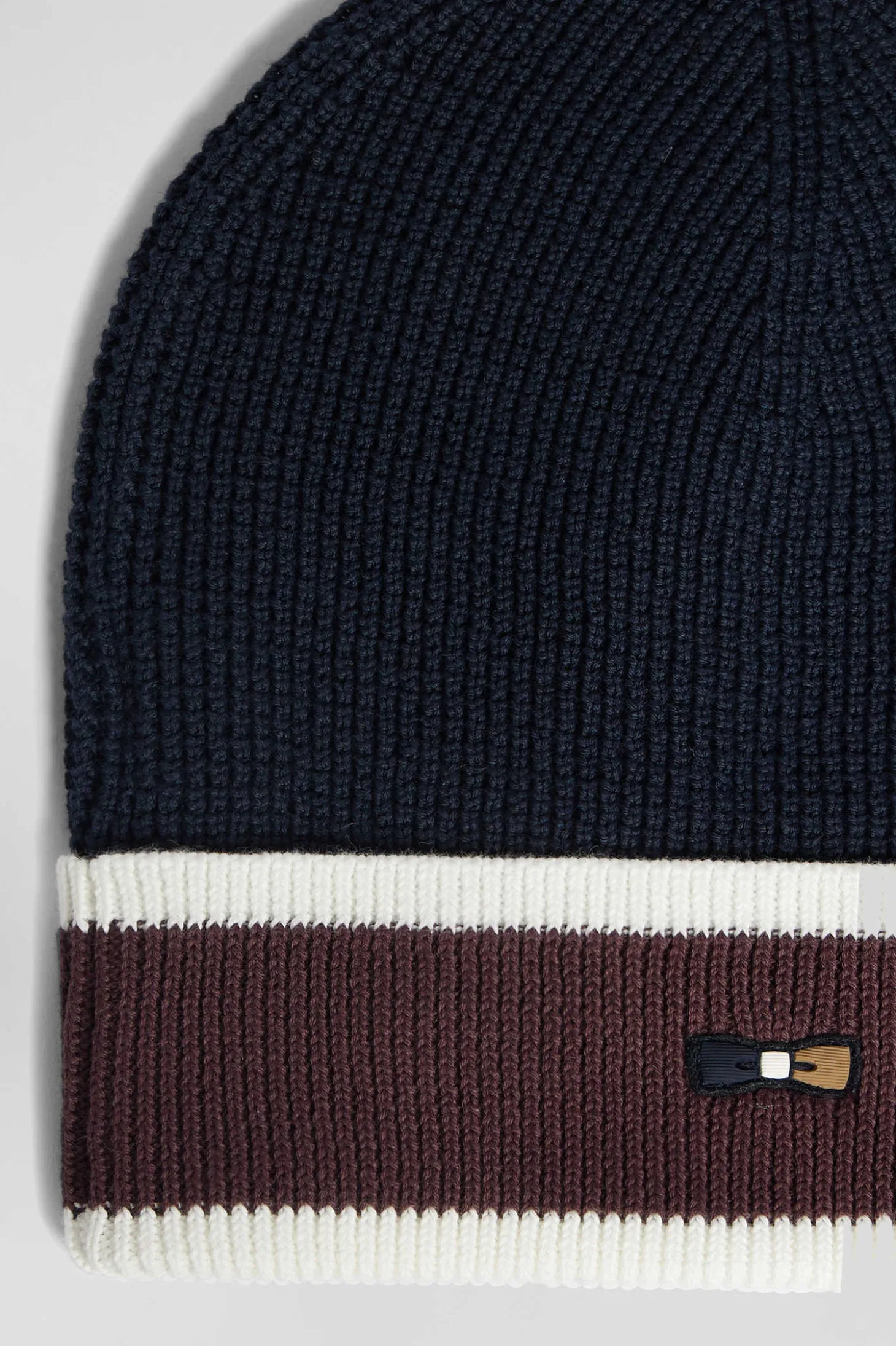 Bonnet en coton bleu marine jacquard EP10