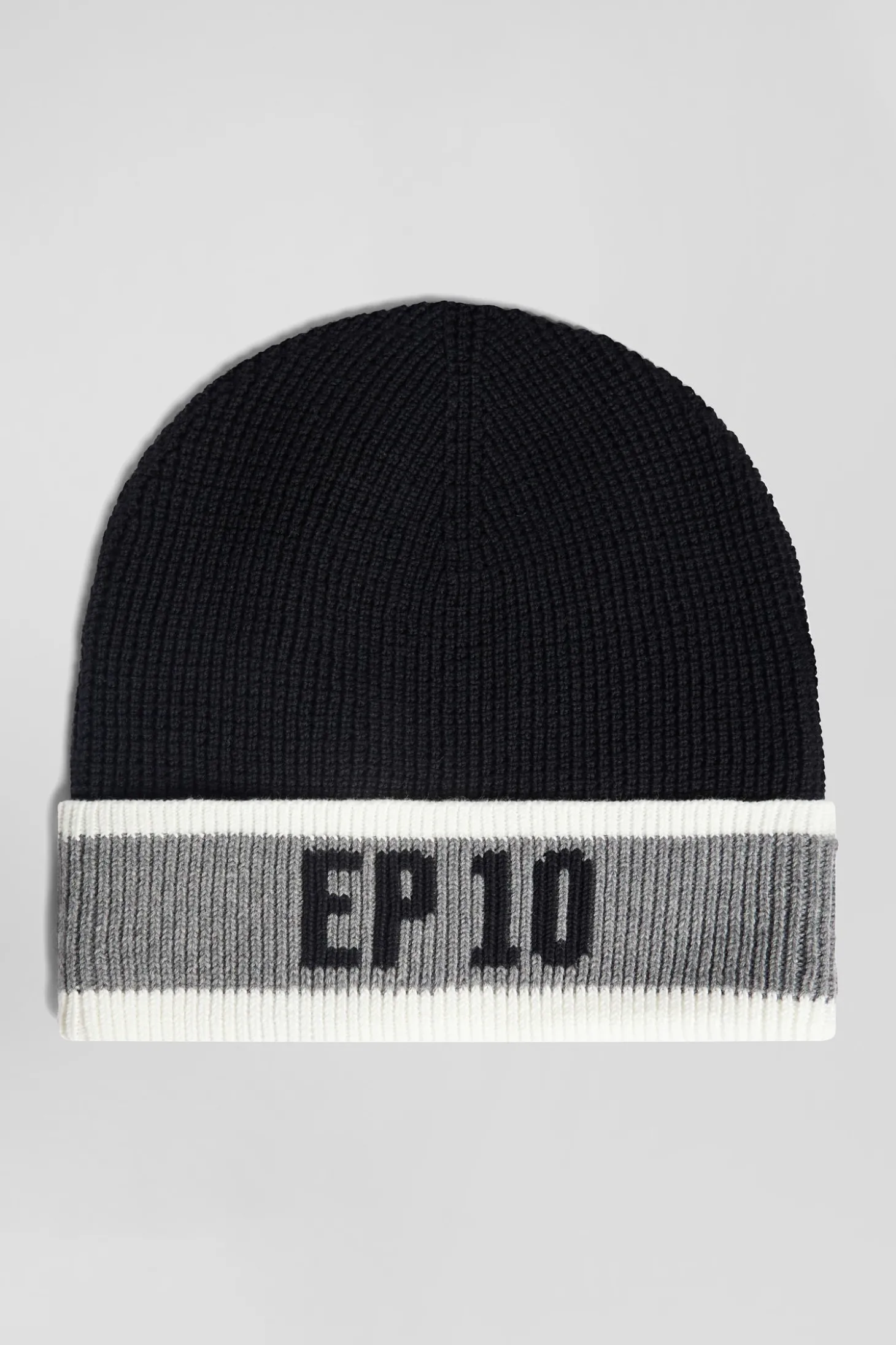 Bonnet en coton noir jacquard EP10