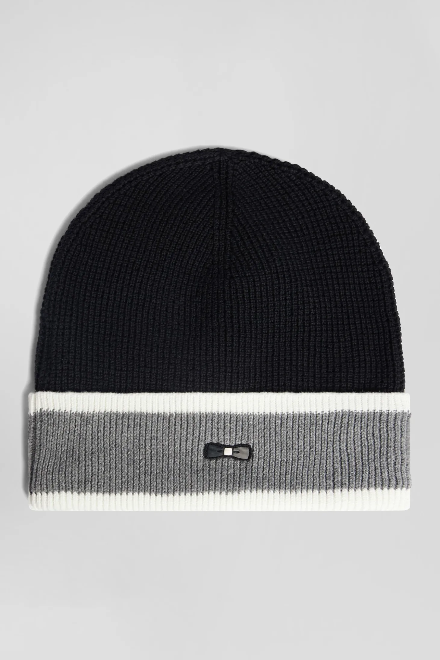 Bonnet en coton noir jacquard EP10