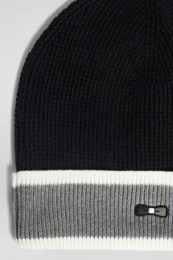 Bonnet en coton noir jacquard EP10