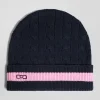 Bonnet en coton torsadé bleu marine