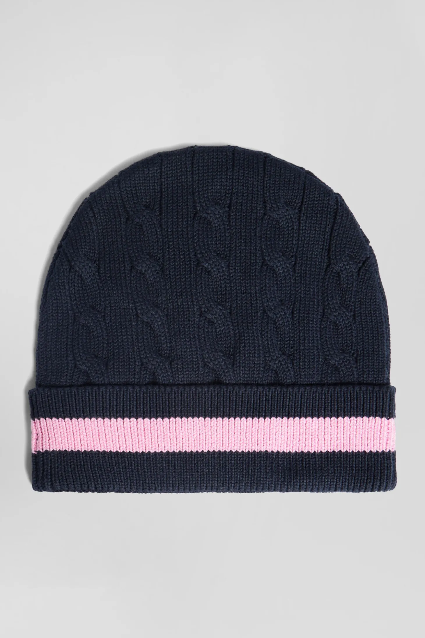 Bonnet en coton torsadé bleu marine