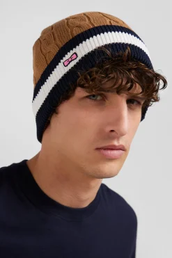 Bonnet en coton torsadé camel