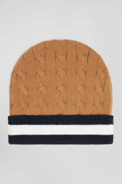 Bonnet en coton torsadé camel