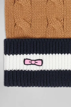 Bonnet en coton torsadé camel