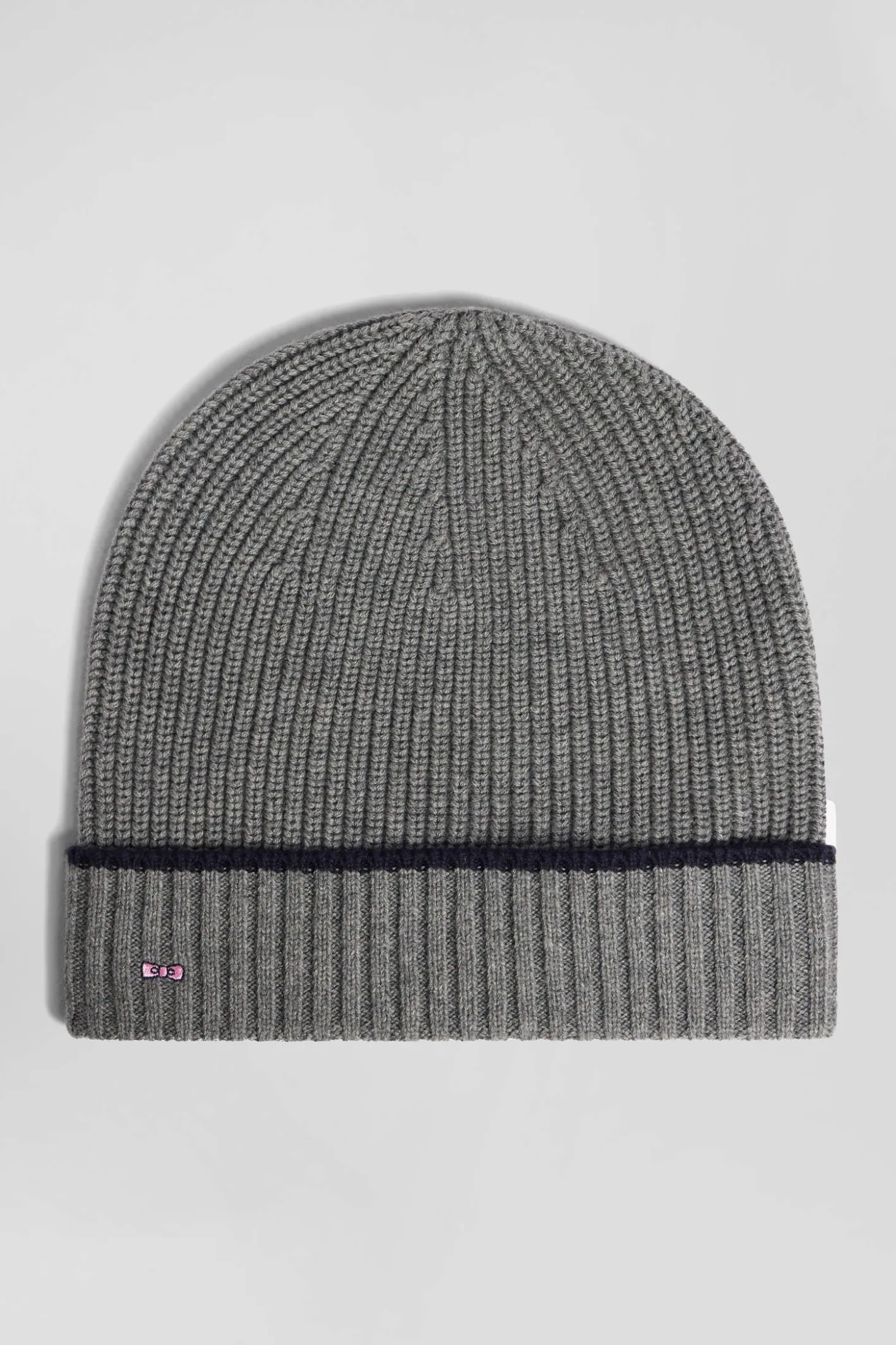 Bonnet en maille côtelée gris anthracite