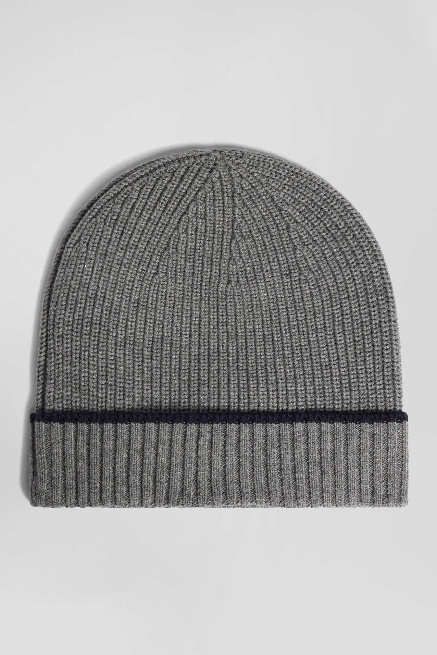 Bonnet en maille côtelée gris anthracite