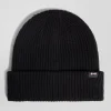 Bonnet en maille noir broderie nœud papillon