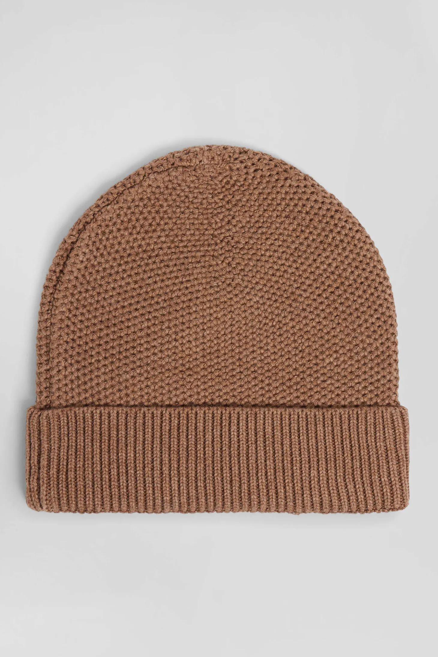 Bonnet uni en coton camel broderie nœud papillon