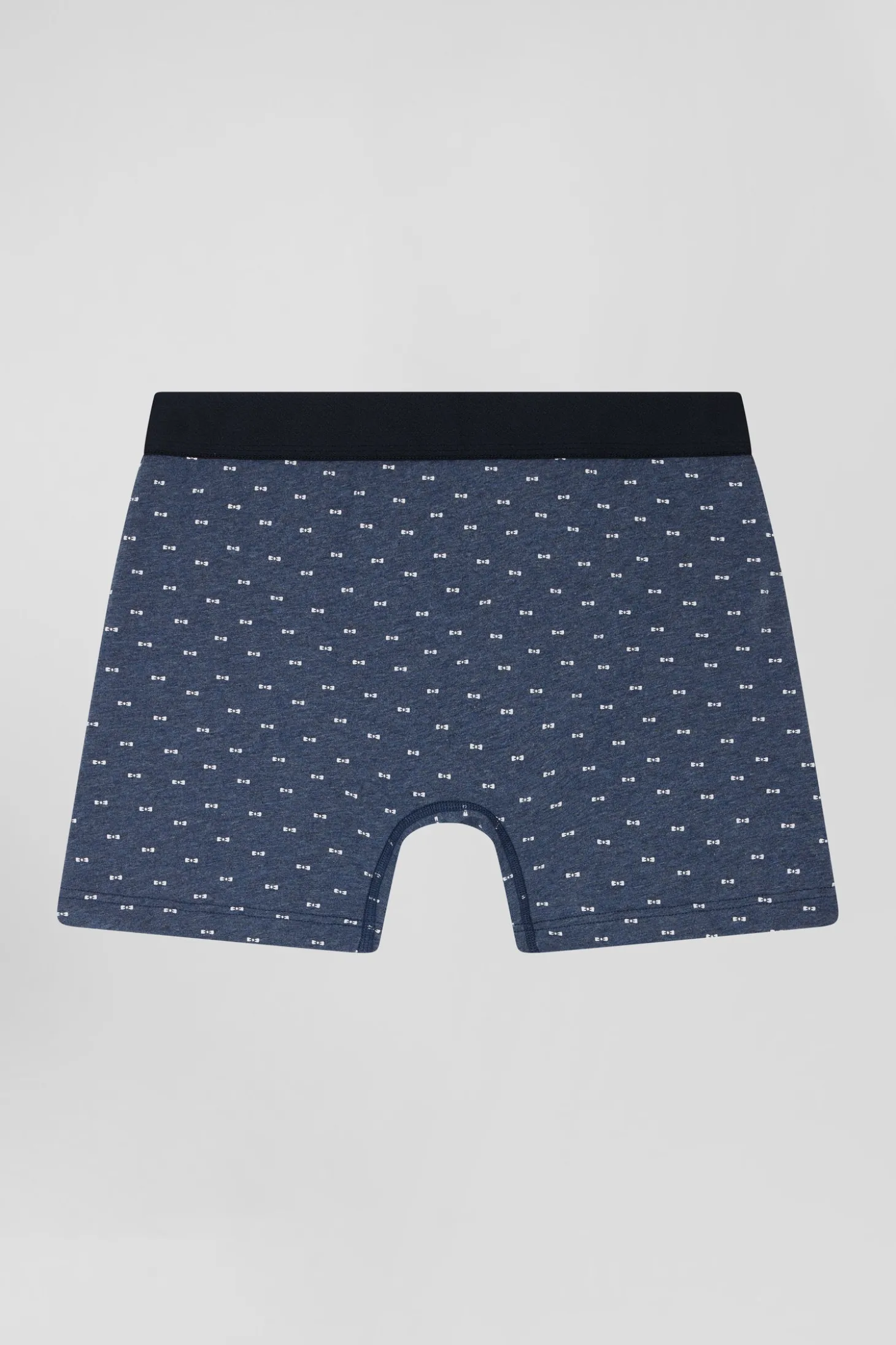 Boxer à micro motifs nœud papillon bleu et rose en coton stretch