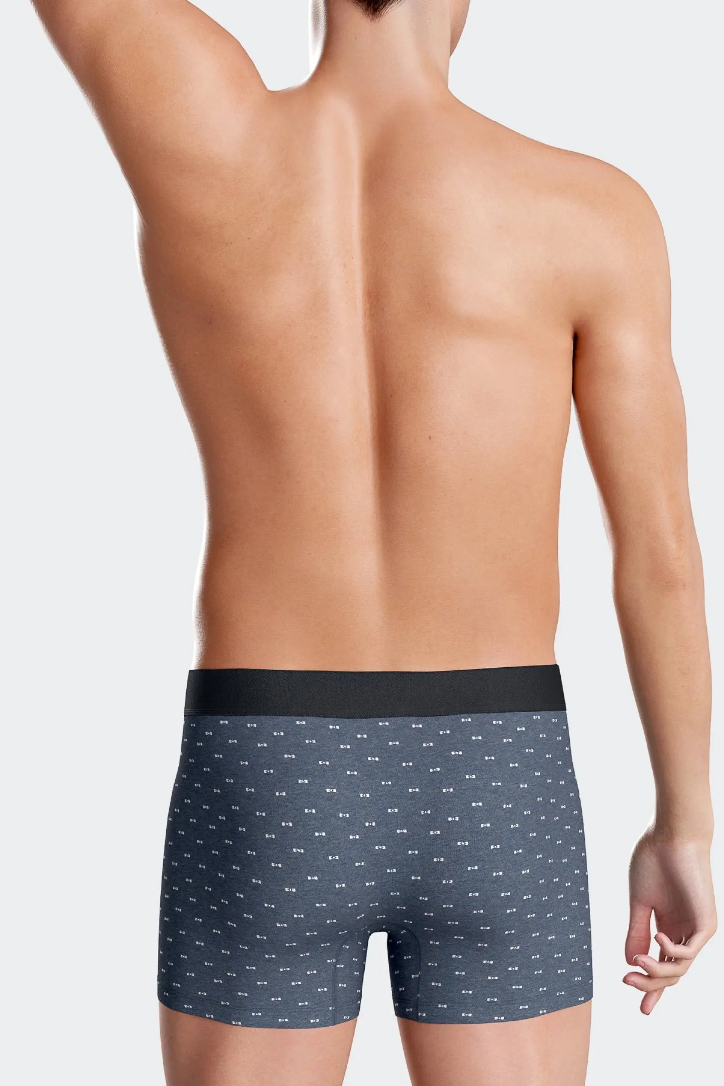 Boxer à micro motifs nœud papillon bleu et rose en coton stretch