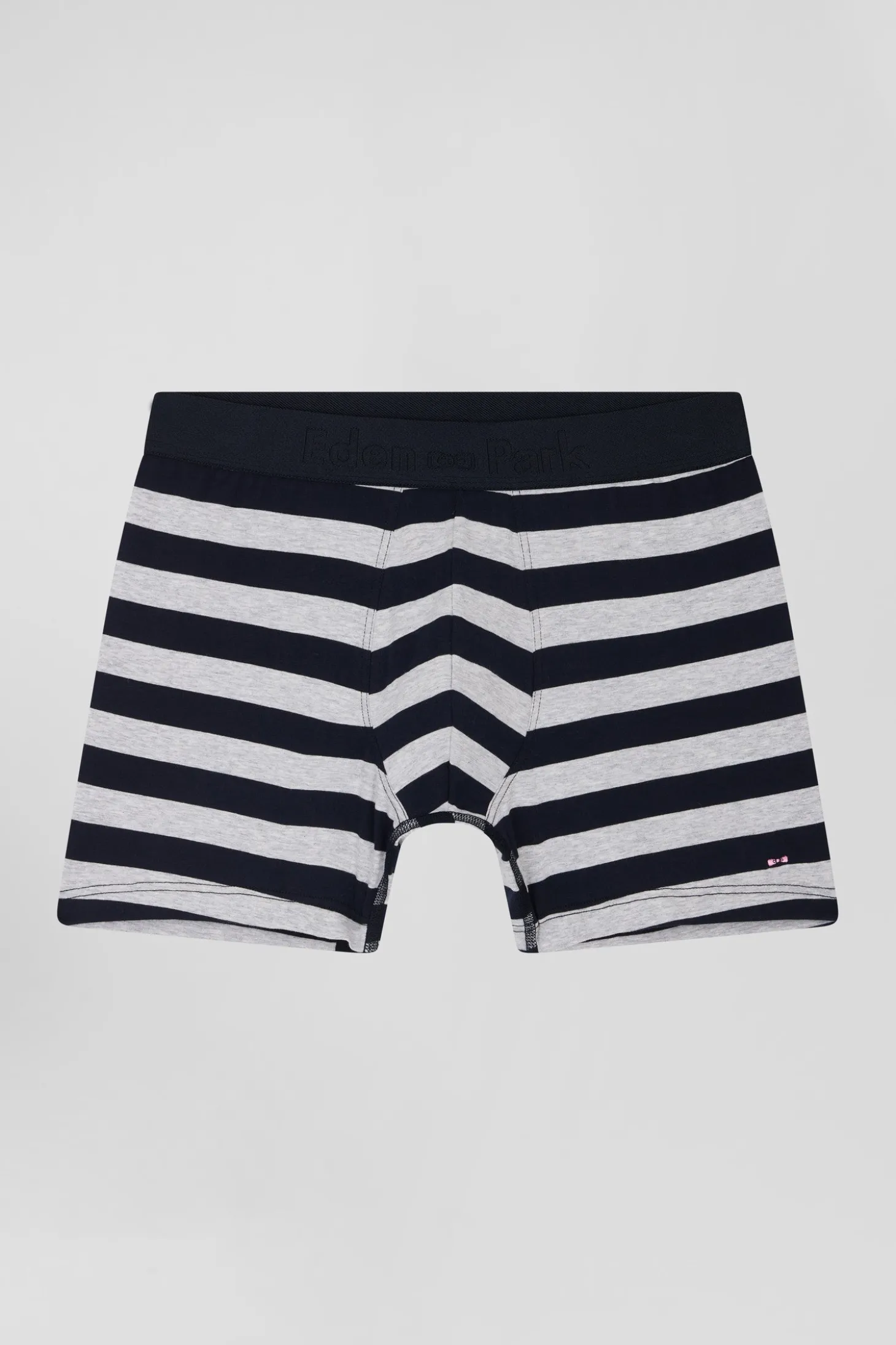 Boxer cerclé en coton stretch gris