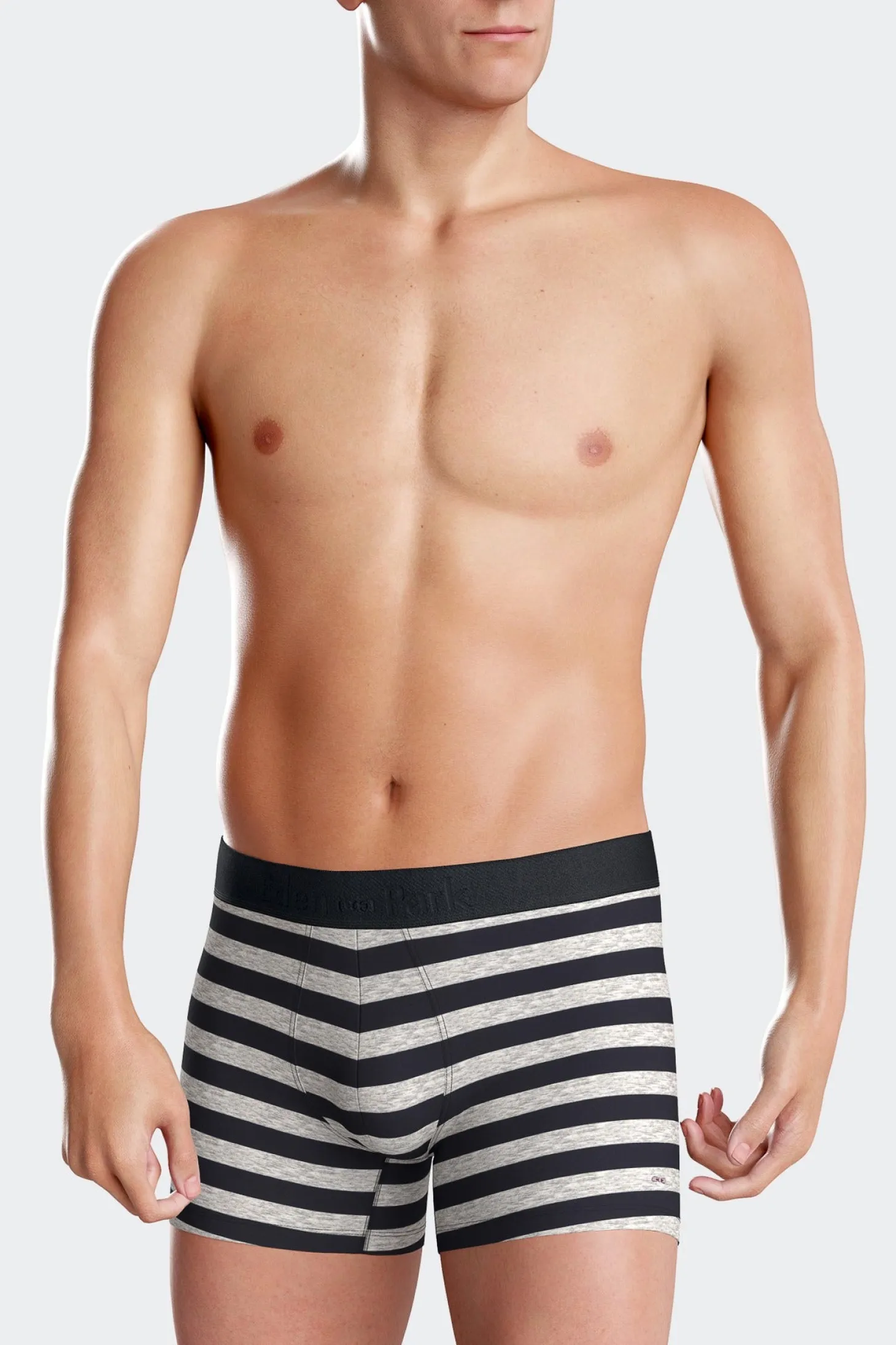 Boxer cerclé en coton stretch gris