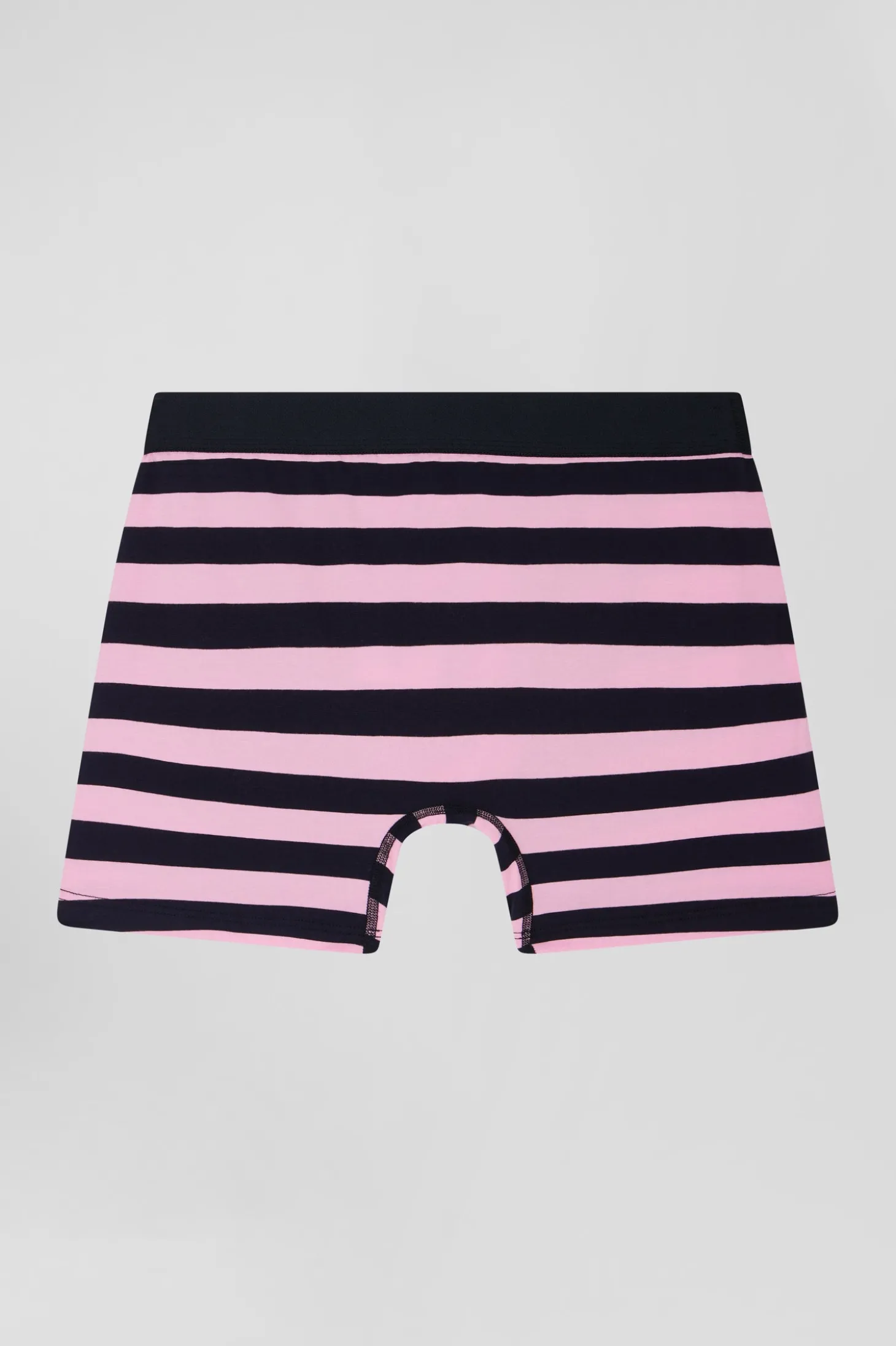 Boxer cerclé en coton stretch rose
