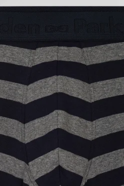 Boxer cerclé en coton stretch gris anthracite