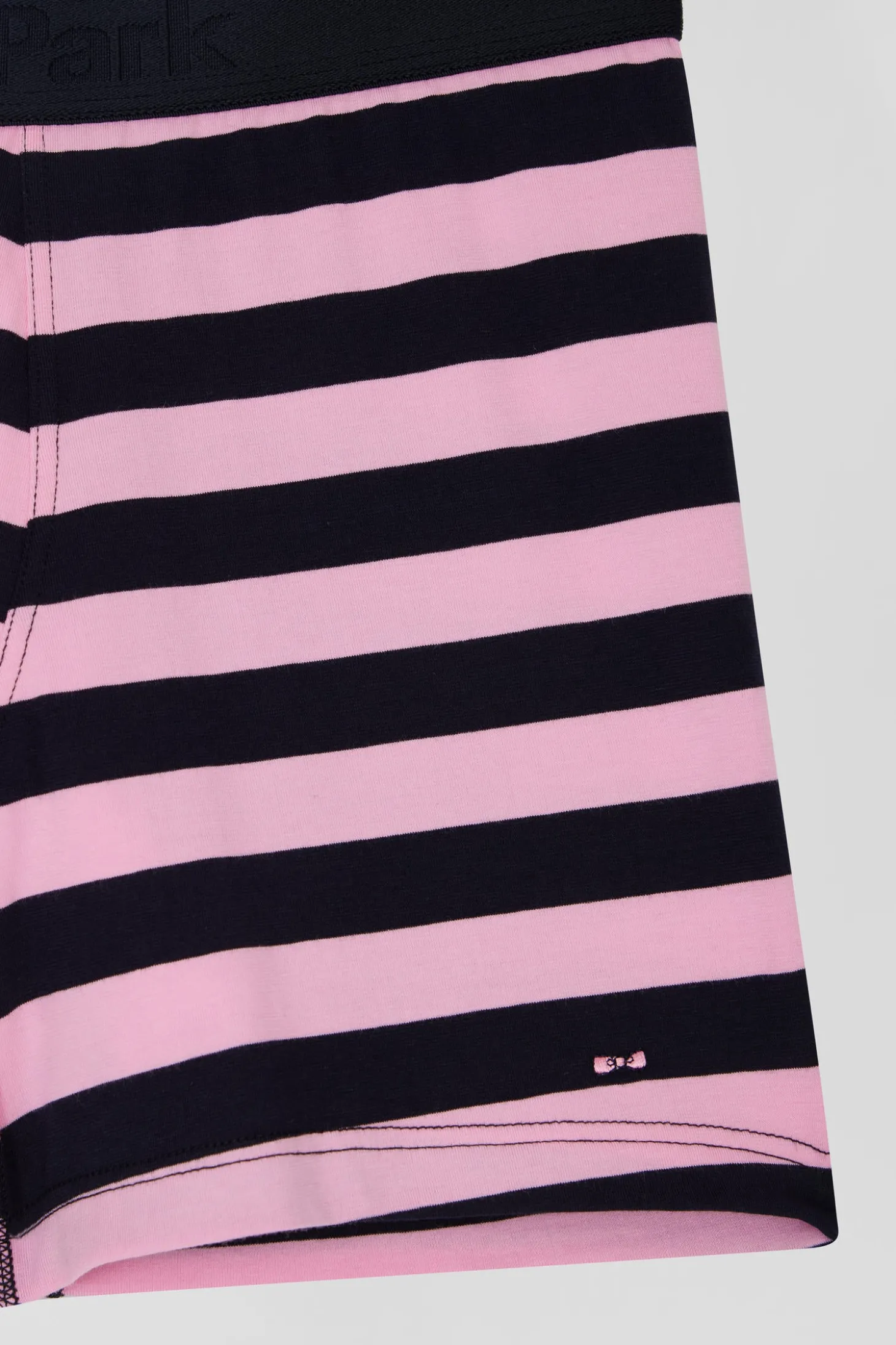 Boxer cerclé en coton stretch rose