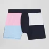 Boxer colorblock en coton stretch rose