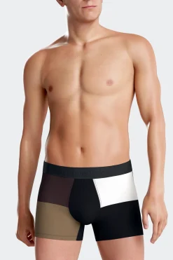 Boxer colorblock en coton stretch bordeaux