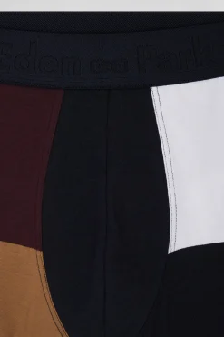 Boxer colorblock en coton stretch bordeaux