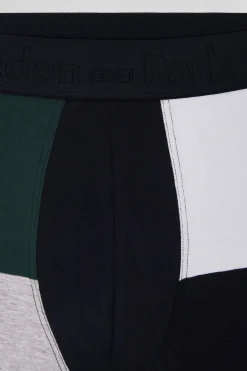 Boxer colorblock en coton stretch vert
