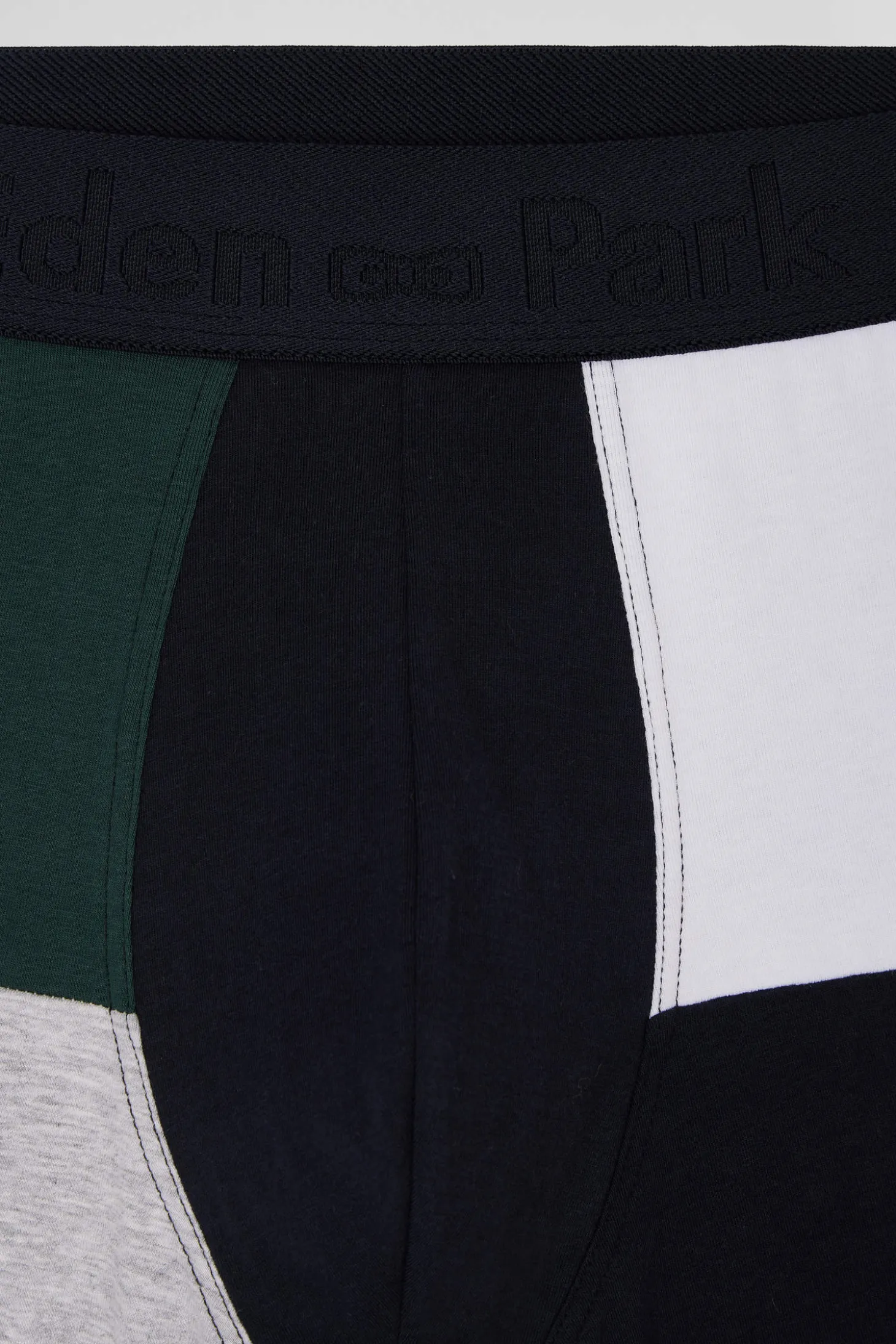 Boxer colorblock en coton stretch vert