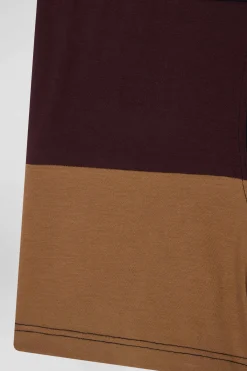 Boxer colorblock en coton stretch bordeaux