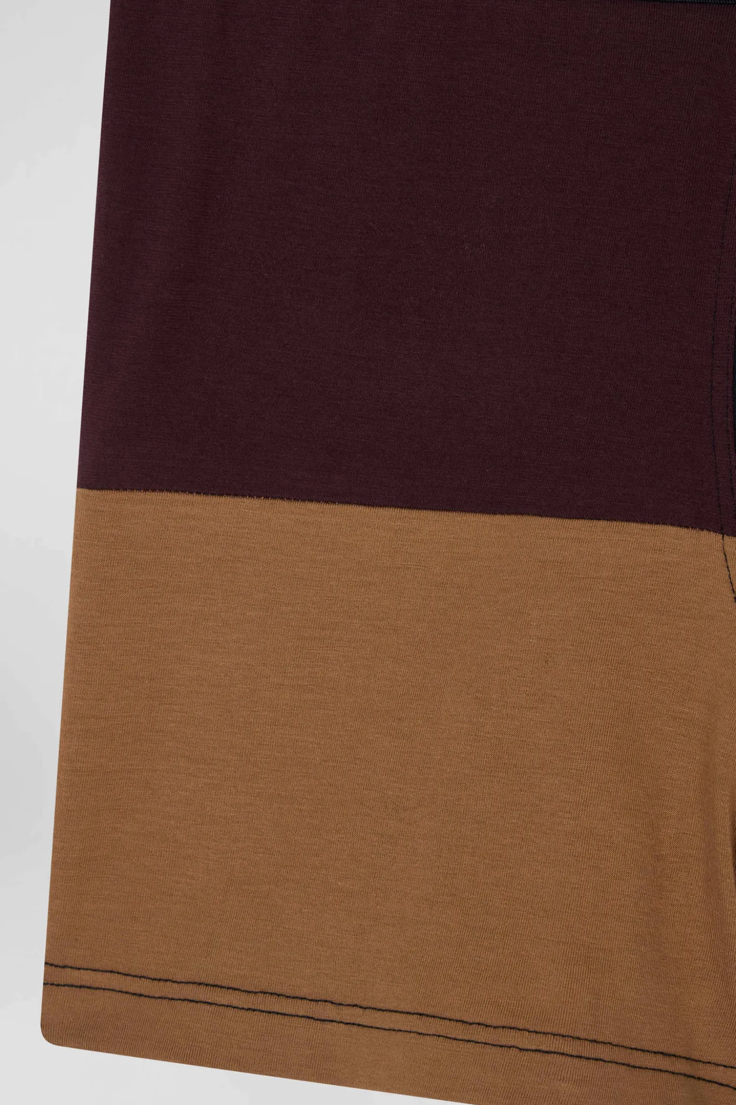 Boxer colorblock en coton stretch bordeaux