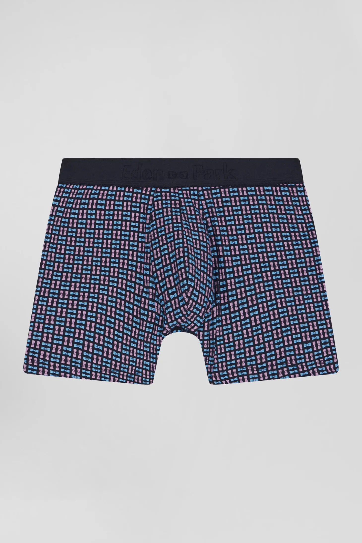 Boxer en coton stretch à micro-motifs rose