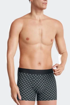 Boxer en coton stretch à micro-motifs vert