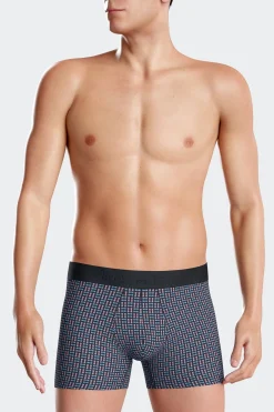 Boxer en coton stretch à micro-motifs rose